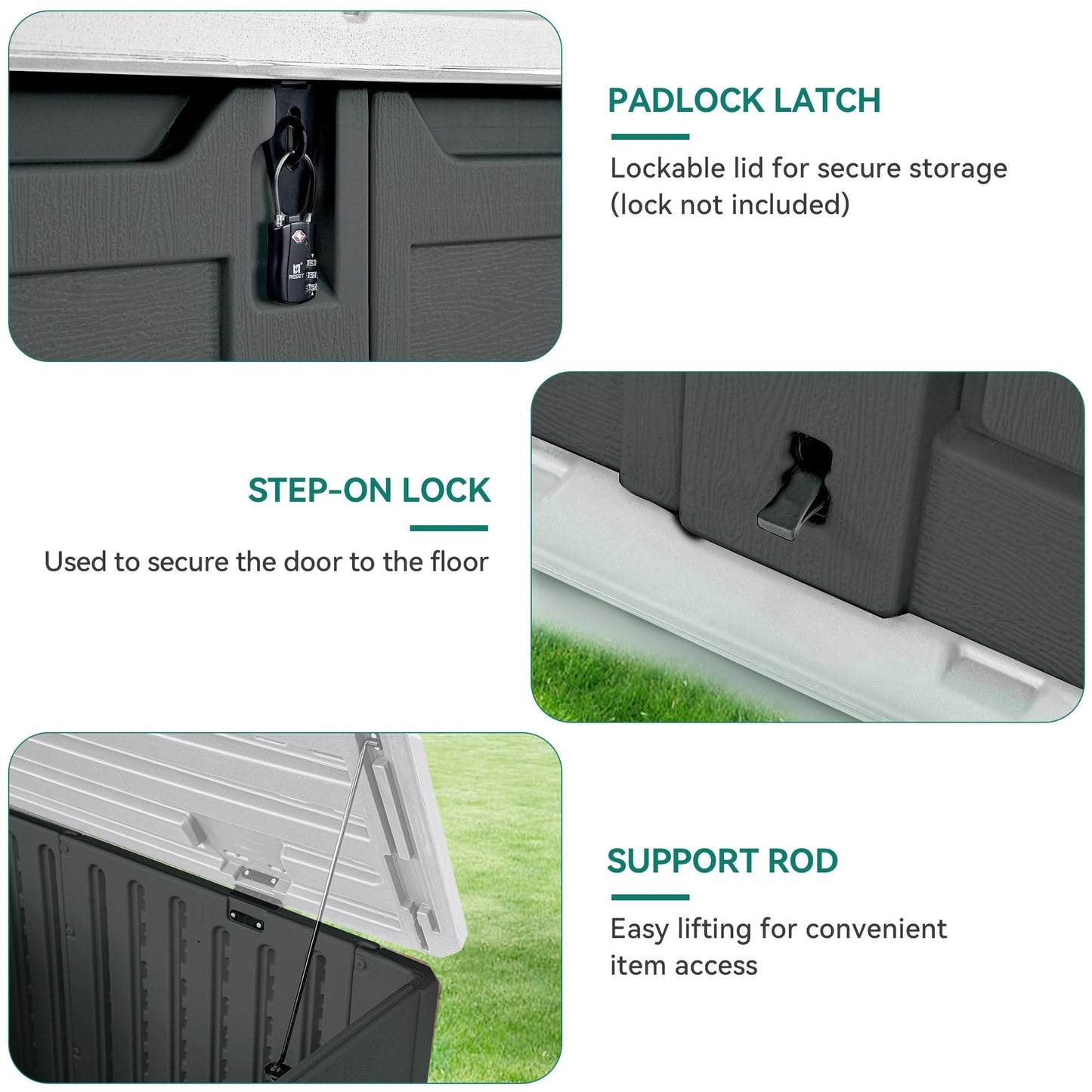 YITAHOME Large Outdoor Horizontal Storage Shed