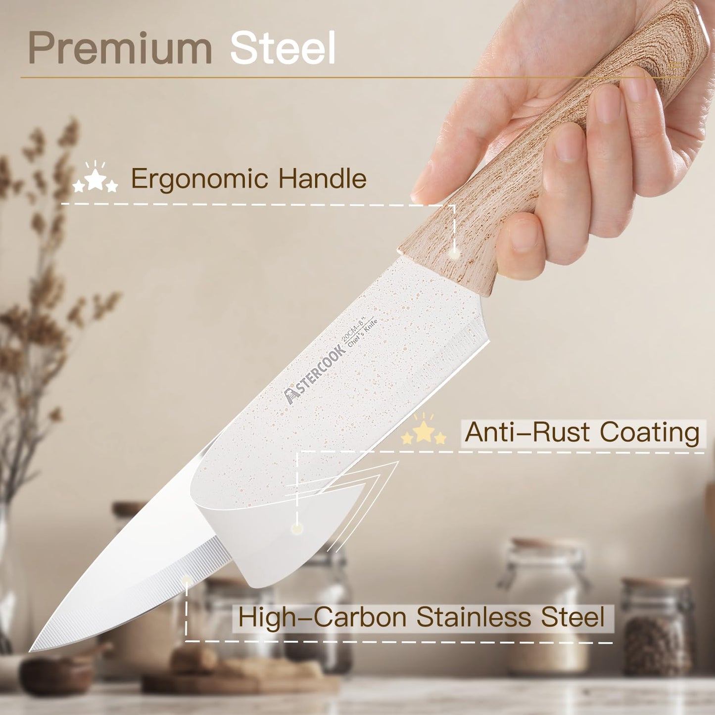 13-Piece Astercook Stainless Steel Knife Set