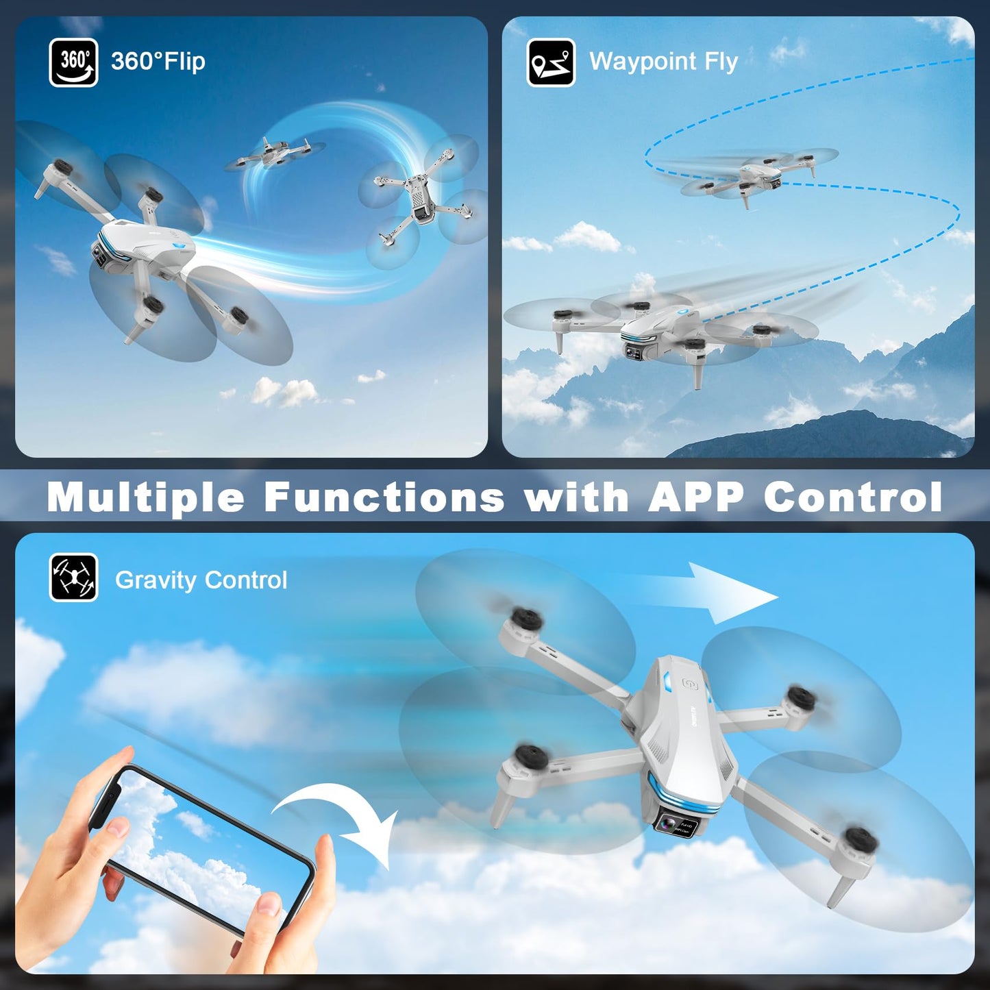 1080P FPV Drone with Altitude Hold and Selfie