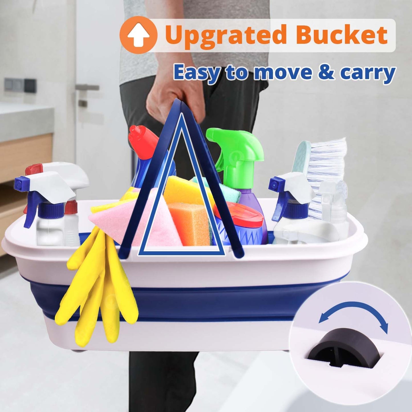 Collapsible Mop and Bucket Set for Easy Cleaning