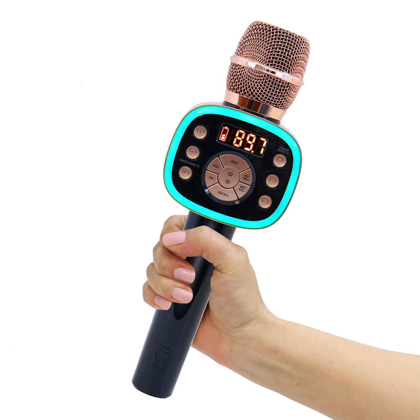 Carpool Karaoke Machine for Kids & Adults, Carpool Karaoke The Mic 2.0 - Wireless & Bluetooth Karaoke Microphone with Voice Changing Sound Effects as White Elephant Gift - Rose Gold