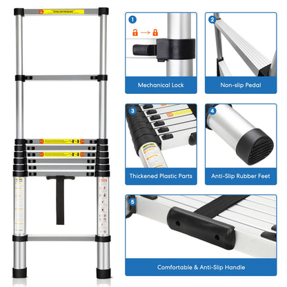 Miscoos 8.5 FT Aluminum Telescoping Ladder