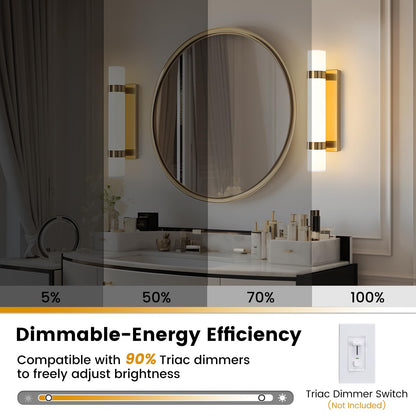 Epinl Gold Dimmable LED Wall Sconces Set of 2