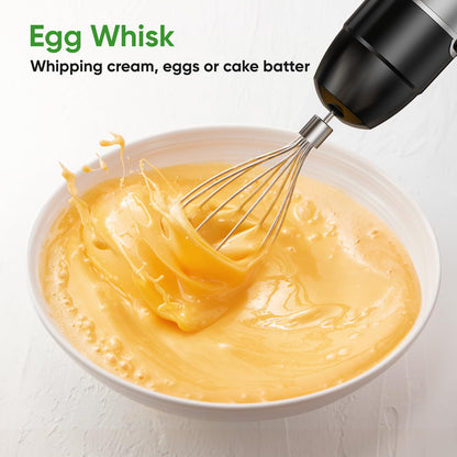 1100W Handheld Immersion Blender with Whisk & Frother