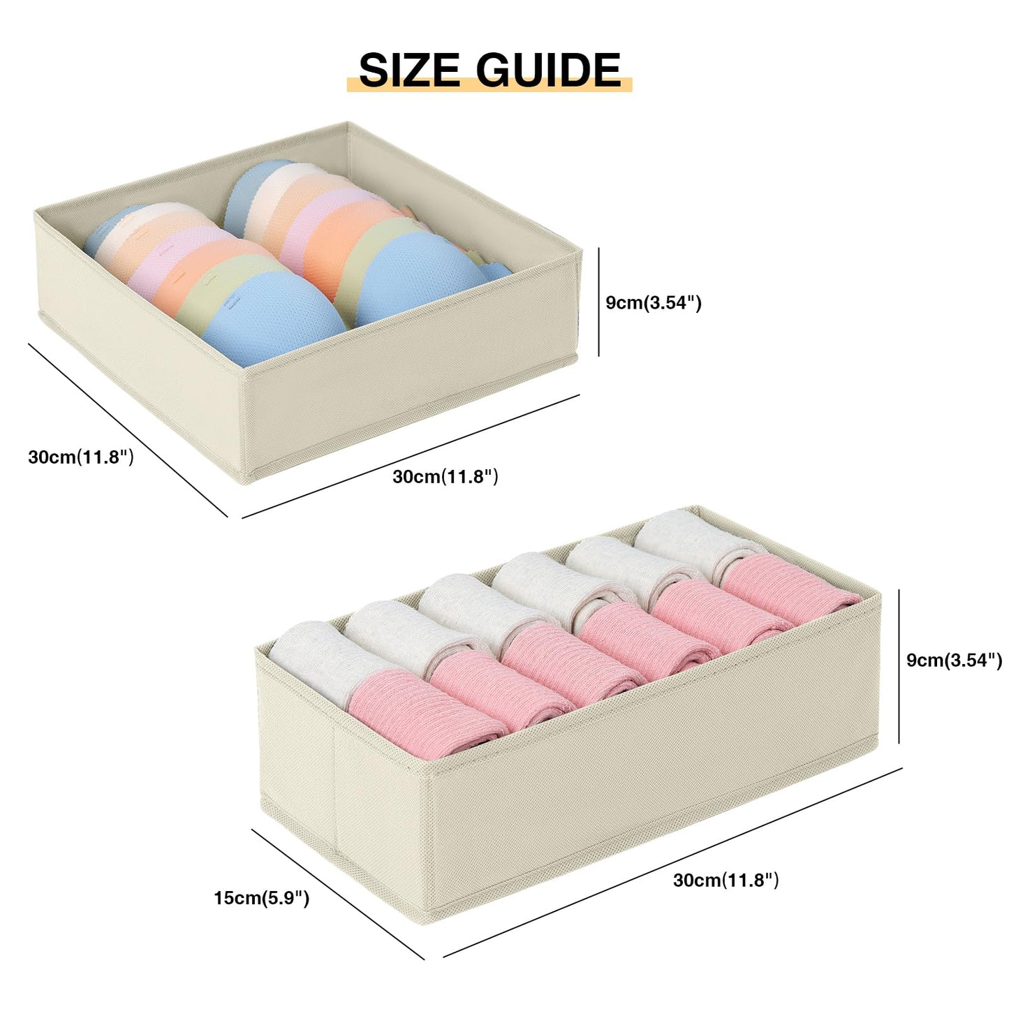 4-Pack Drawer Organizers for Clothing Storage