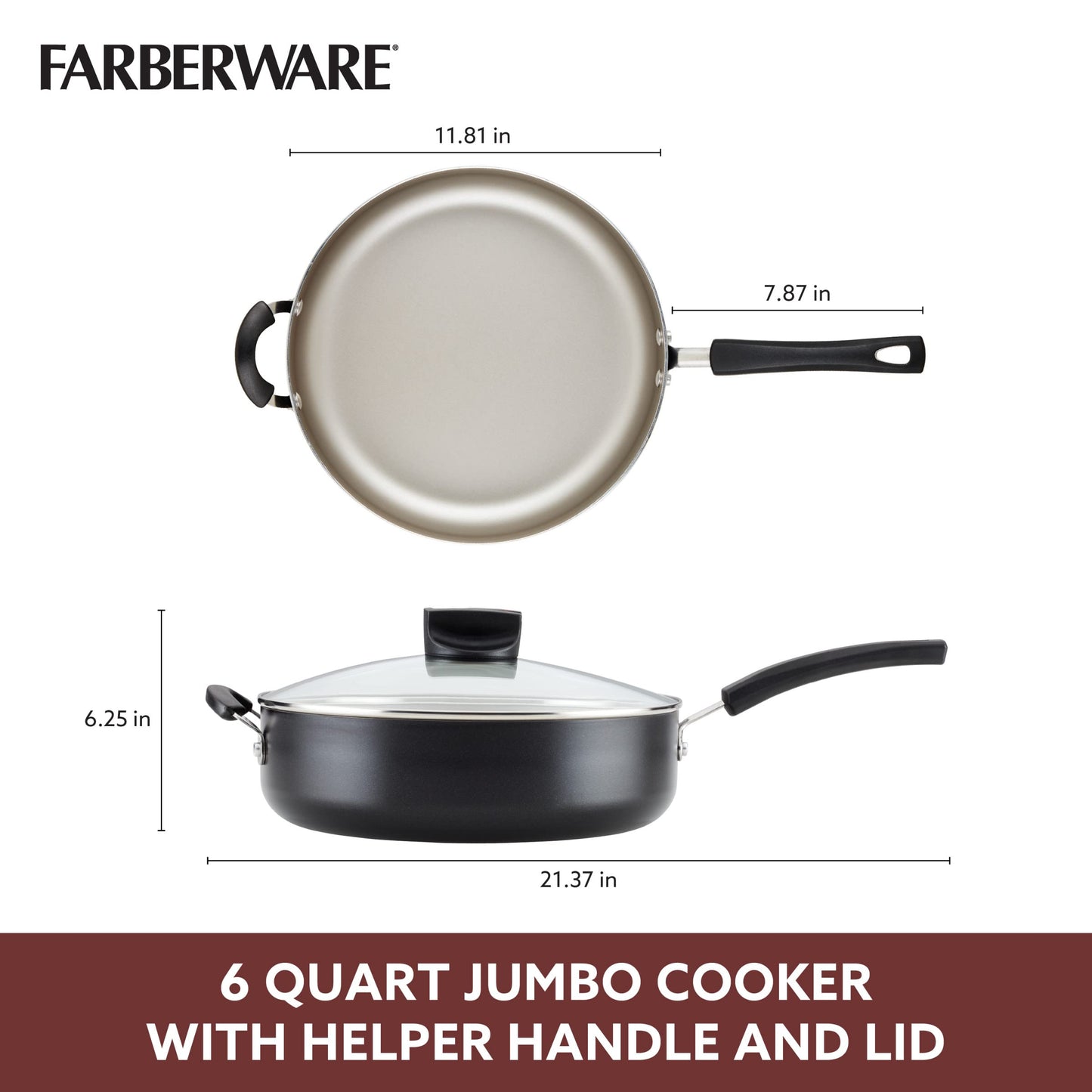 Farberware 6-Quart Nonstick Jumbo Cooker with Lid