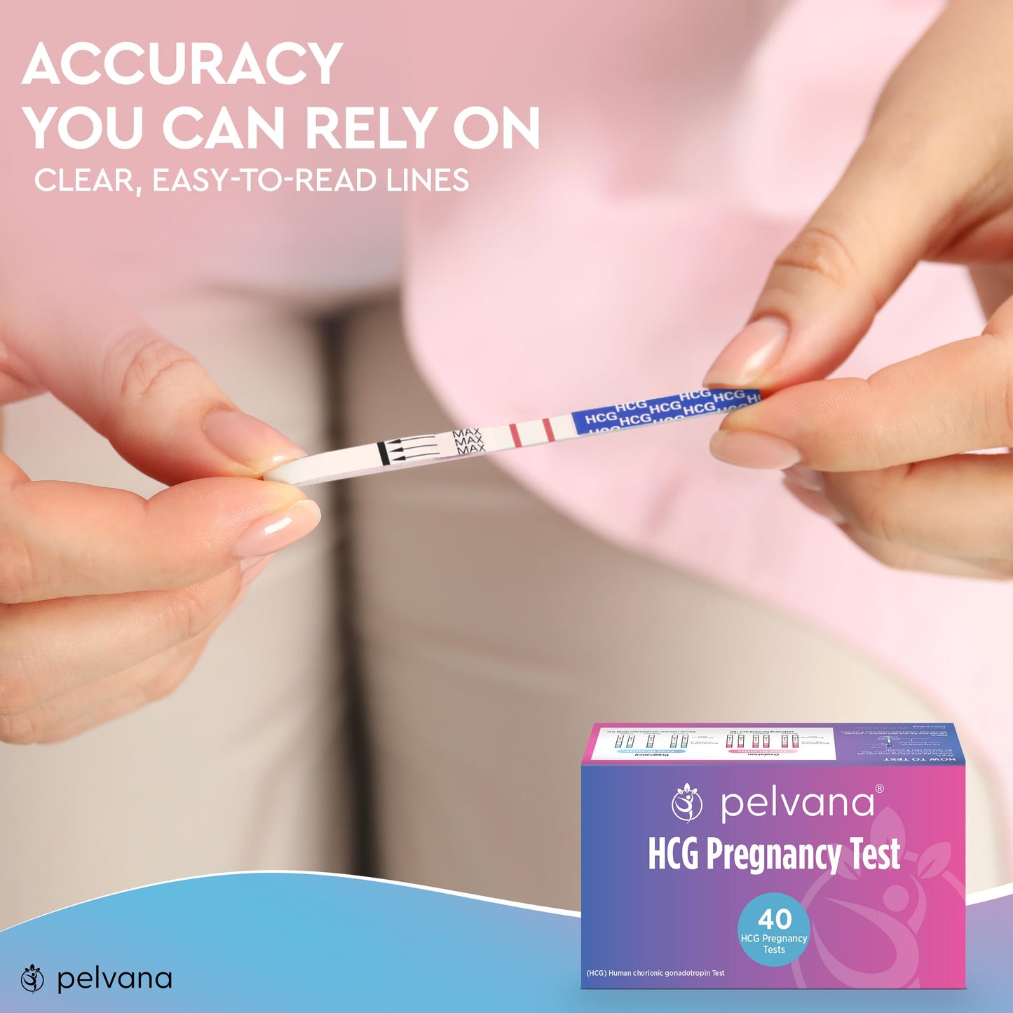 Pelvana 40 HCG Pregnancy Test Strips Value Pack