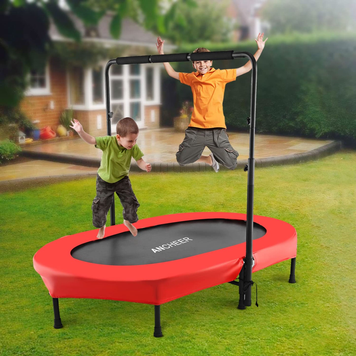 ANCHEER 56" Kids Trampoline with Adjustable Handle