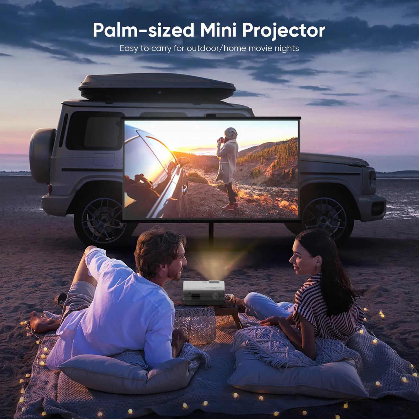 1080P Mini WiFi Bluetooth Outdoor Projector