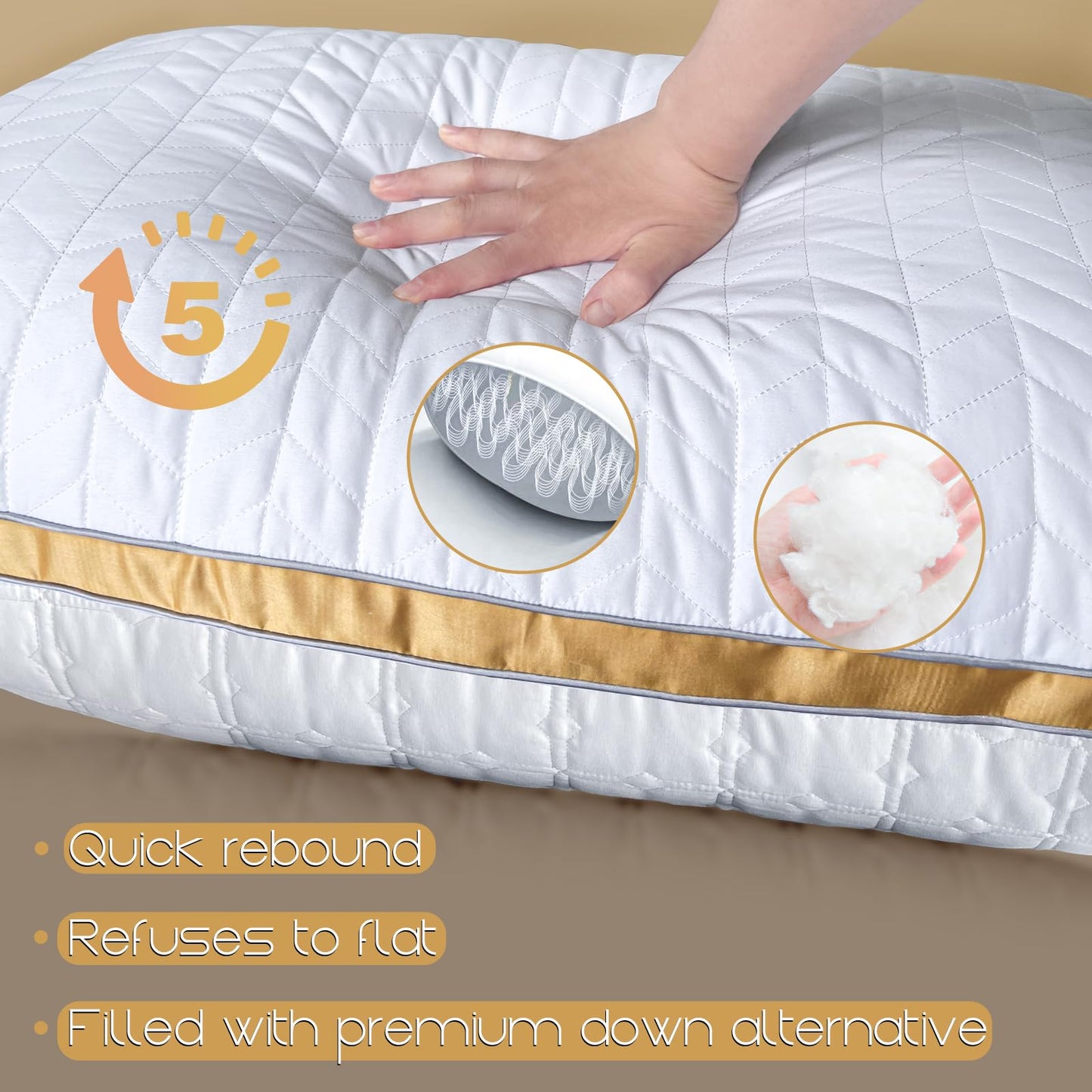 Queen Size Down Alternative Pillows Set of 2