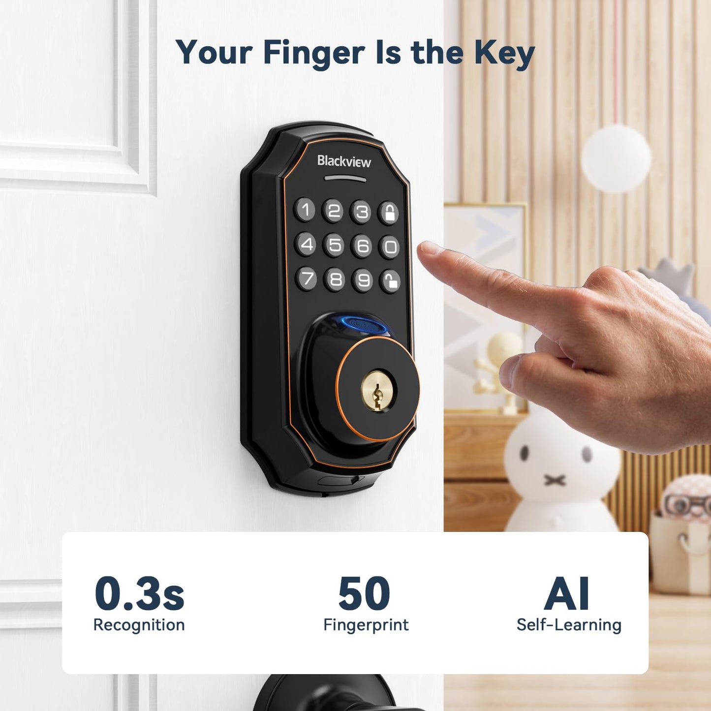 Fingerprint Smart Door Lock with Bluetooth Control