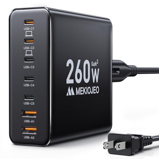 65W GaN USB C Charger with 7 Ports
