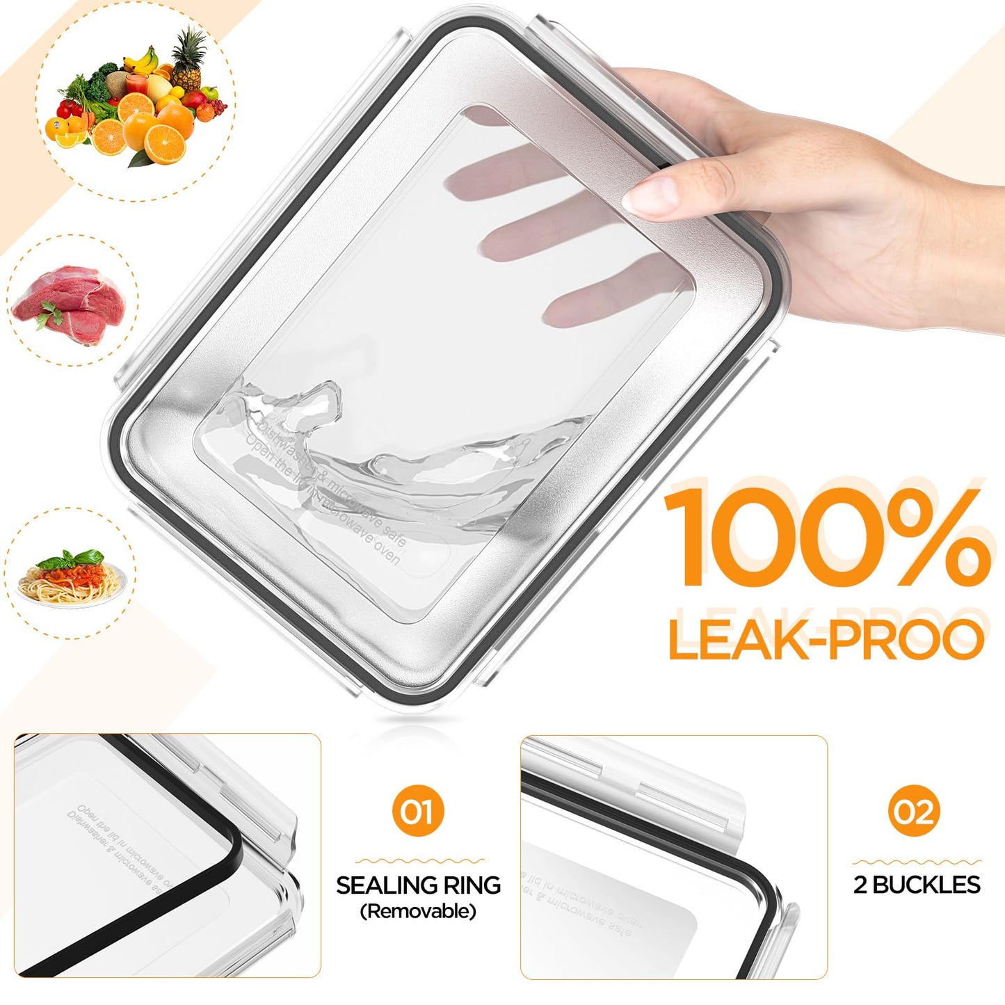 HOMETALL 26 Pcs Food Storage Containers with Lids Airtight(13 Containers & 13 Lids), Plastic Meal Prep Containers Reusable for Kitchen Organization, BPA-Free, Leak Proof with Labels & Marker Pen