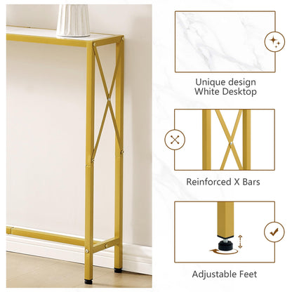 Gewudraw Console Table, 41.7" Narrow Sofa Table,Behind Couch Table, Entryway Table, Industrial Sofa Table for Hallway, Living Room, Bedroom, Long Console Table