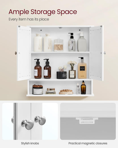 VASAGLE Wall-Mounted Bathroom Cabinet with Mirror