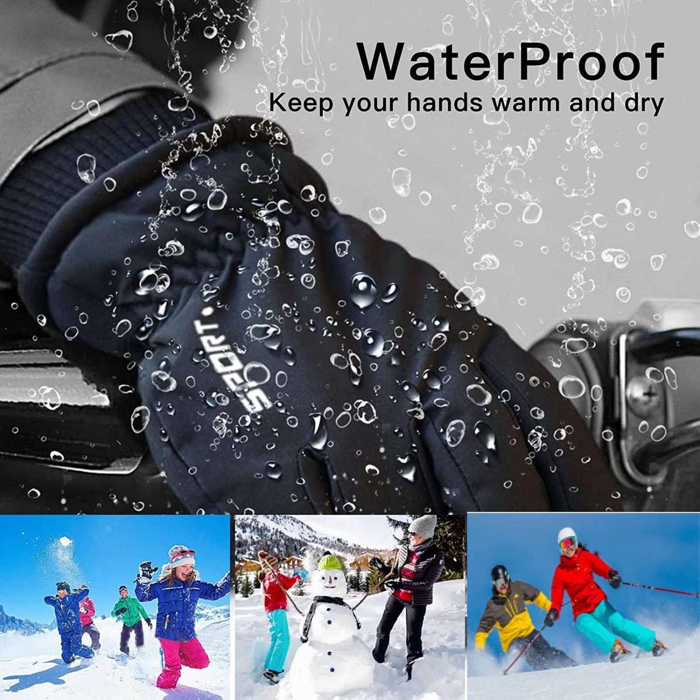 Winter Thermal Touchscreen Gloves for Outdoor Activities