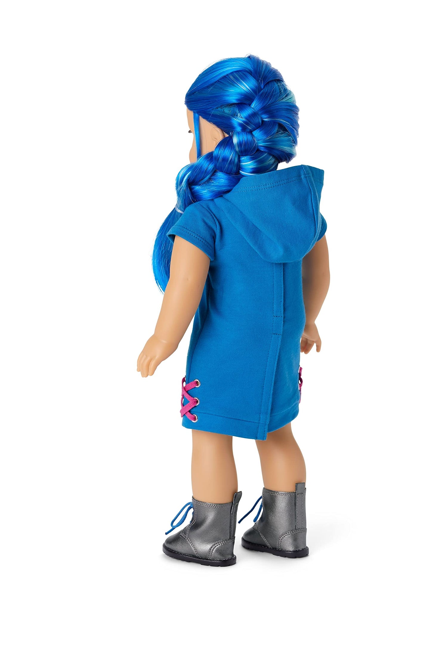 American Girl Truly Me 18-inch Doll #90 with Blue Eyes, Long Blue Hair, and Lt-to-Med Skin in Skater Dress, For Ages 6+