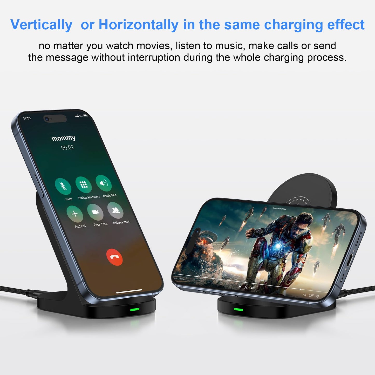 Wireless Charger Samsung, 15W Wireless Phone Charger Stand for Samsung S24 S24 Ultra S24+ S23FE S22 S21 S20 Z Fold 5 Z Flip 5, Android Charging Station for iPhone 15 14 13 12 11, Google Pixel 8 8 Pro