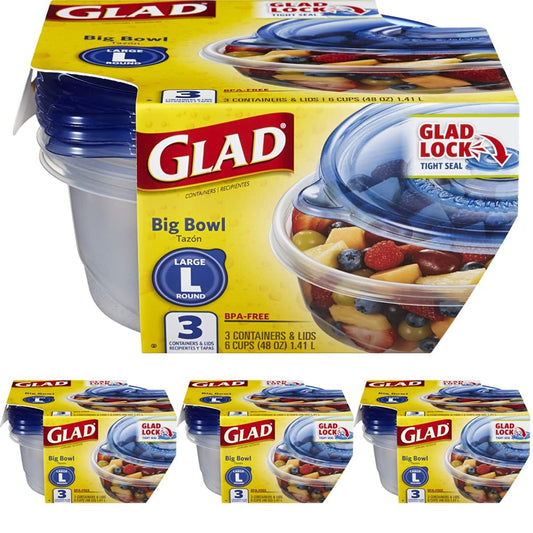 48 Ounce Glad Food Storage Containers, 4 Pack