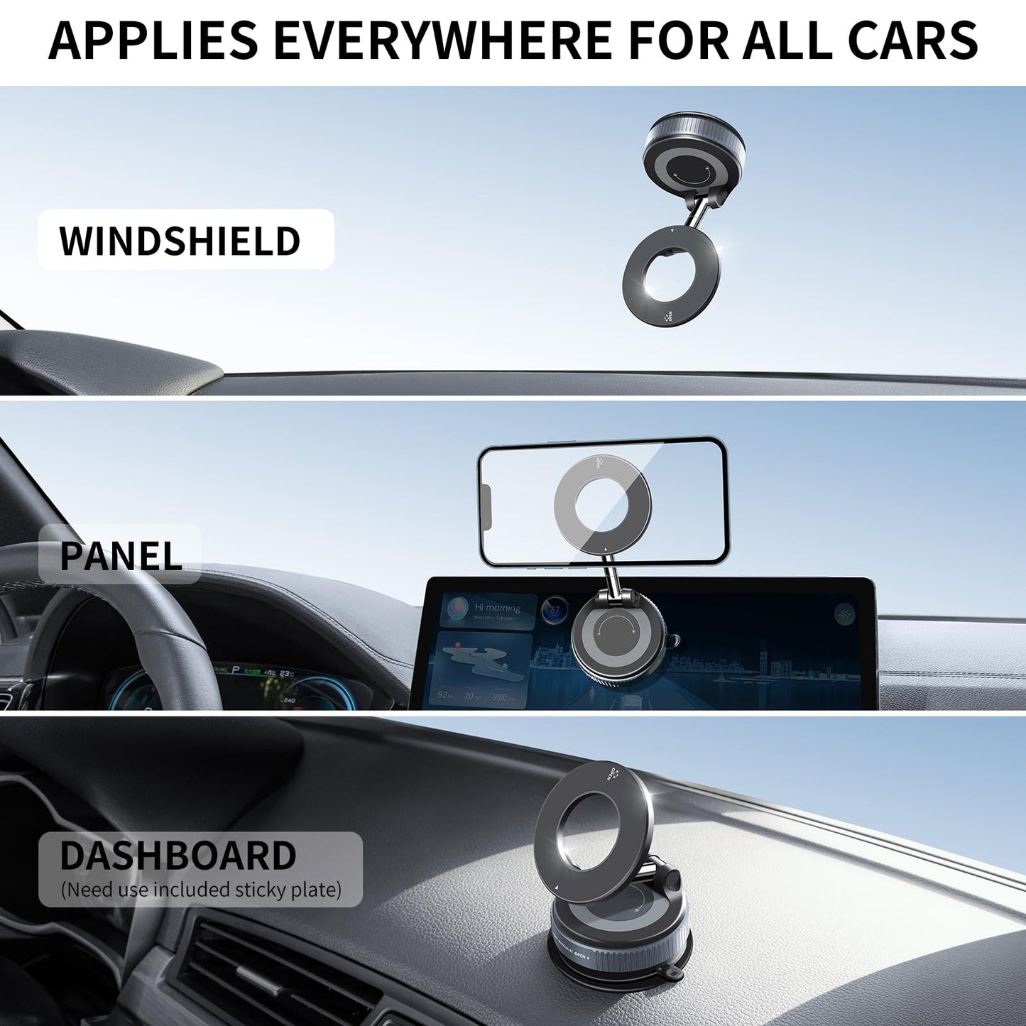 Vacuum Suction Magnetic Phone Holder for Cars