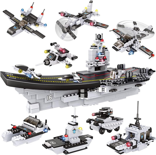 Aircraft Carrier Building Blocks Set for Kids