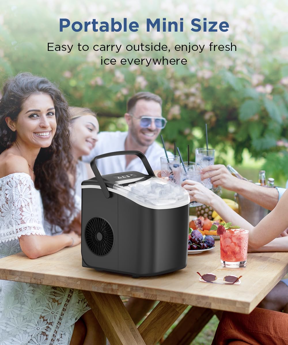 COWSAR Portable Ice Maker with Self-Cleaning Feature