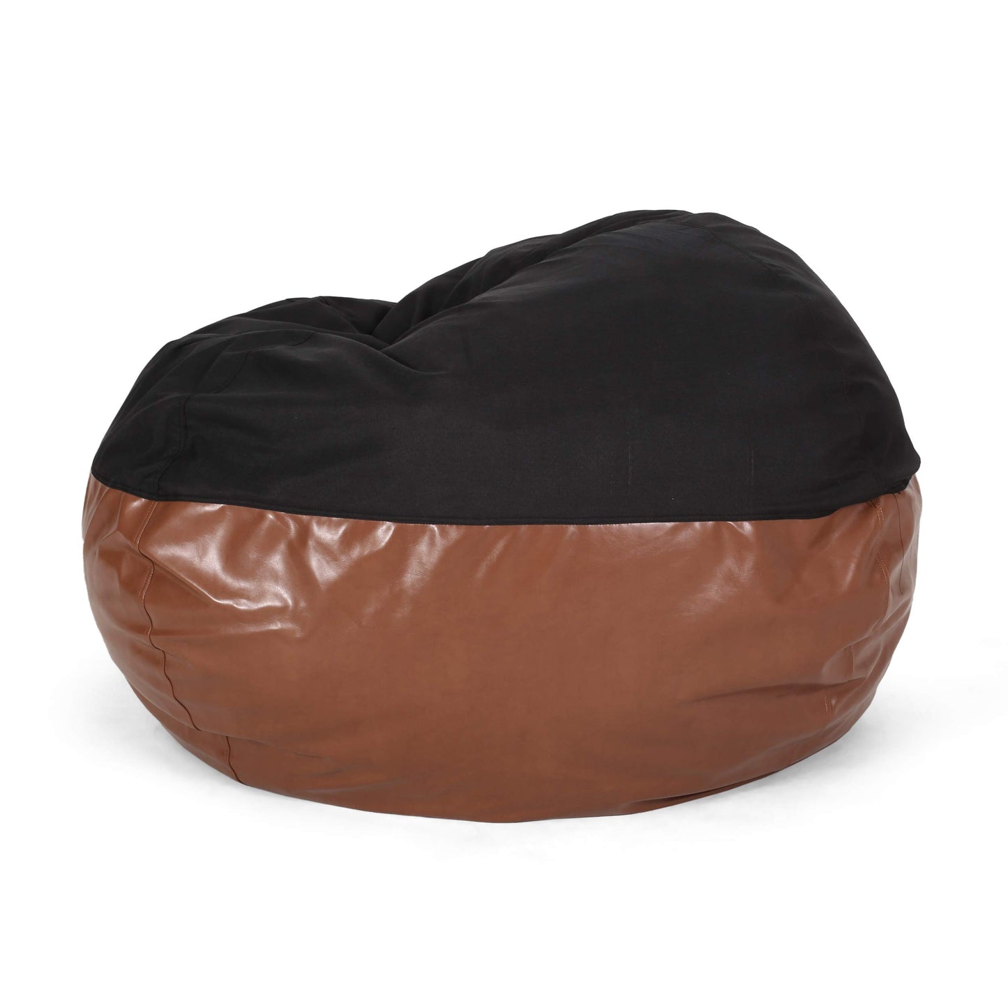 Christopher Knight Home Ohnstad Bean Bag, Black + Coffee Brown, Small