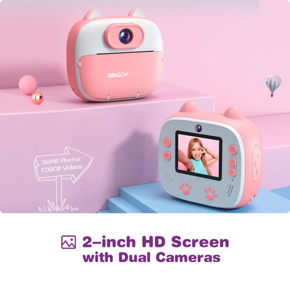 Dragon Touch Kids Instant Print Camera - Pink