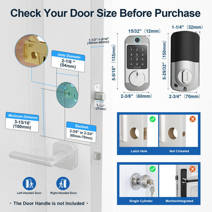 Smart WiFi Deadbolt Lock with Fingerprint Access