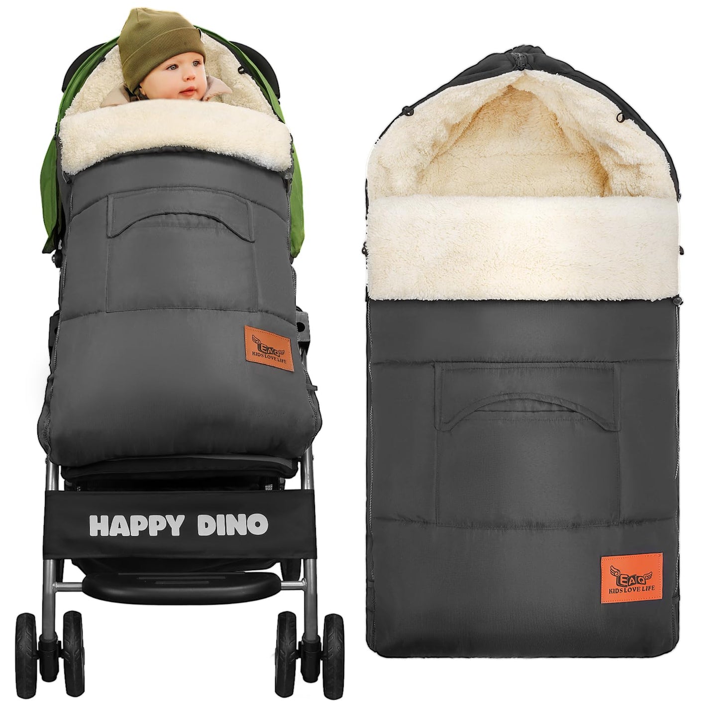 Winter Baby Stroller Footmuff, Fleece Sleeping Bag