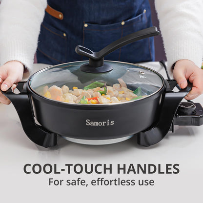 3 Quart Electric Skillet with Tempered Glass Lid