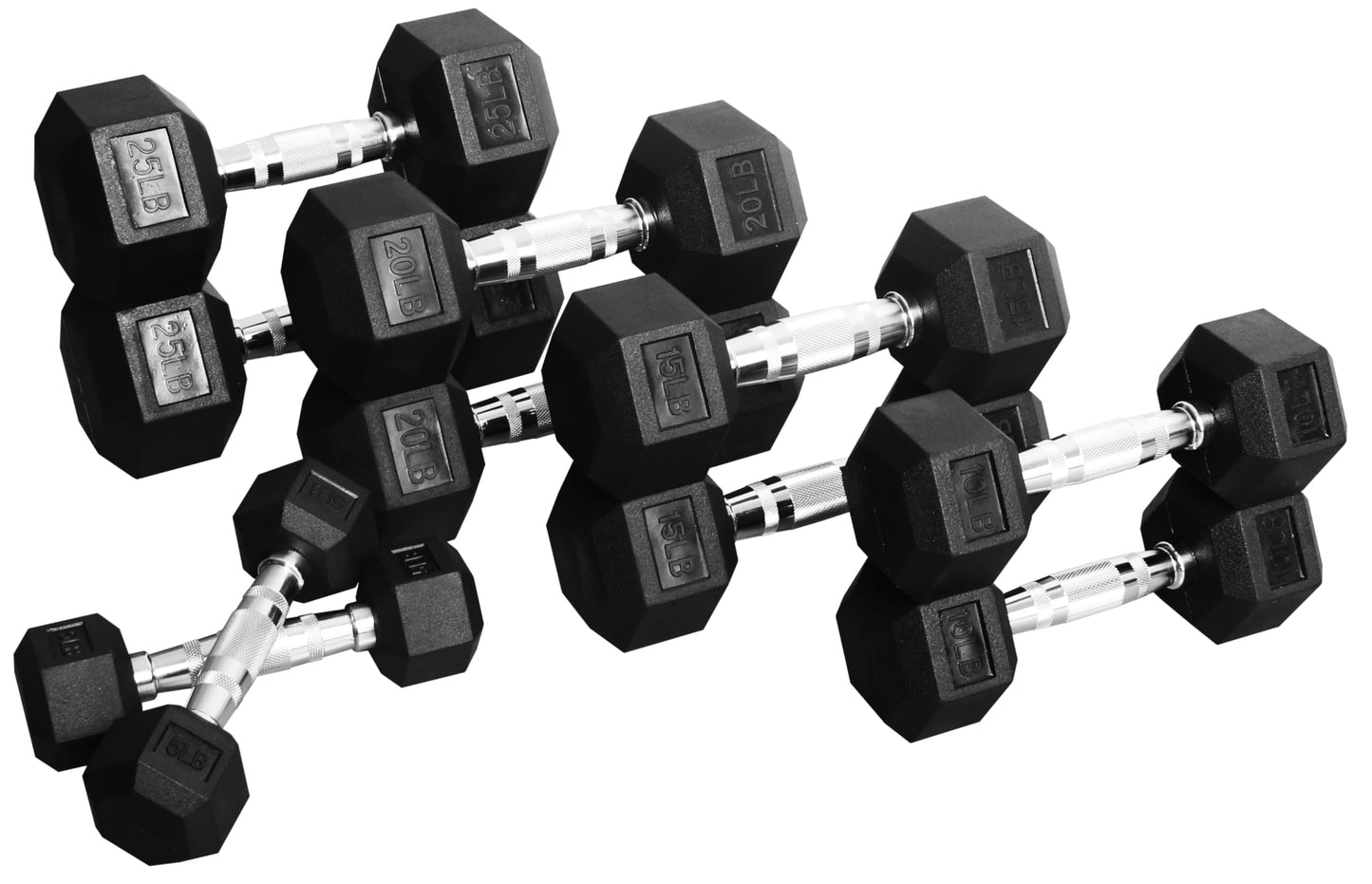 Rubber Encased Hex Dumbbell Set by Fitvids