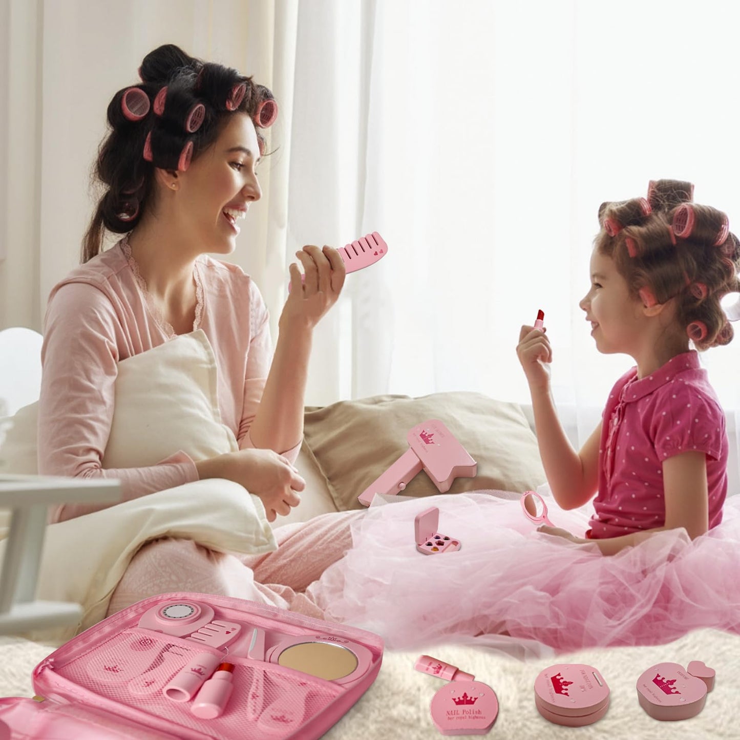 Wooden Makeup Toy Set for Little Girls