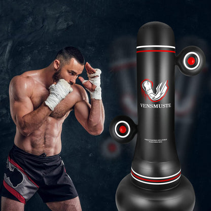 Vensmuste Punching Bag for Adults Teens, 69" Inflatable Freestanding Punching Bag with Boxing Gloves, Inflation Pump and Jump Rope, Suitable for MMA Karate Kickboxing Boxing