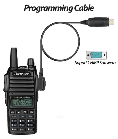 Ham Radio Walkie Talkie UV-82 Pro Dual Band Two Way Radio with Ham Radio Handheld Speaker Mic and Antenna 2Pack and One USB Programming Cable