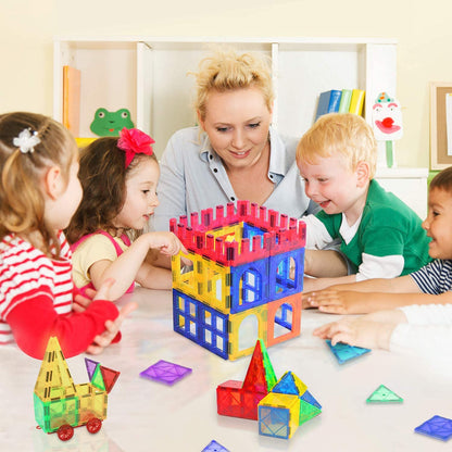 102 PIECES Compatible Magnetic Tiles Building Blocks Stem Toys for 3+ Year Old Boys and Girls Montessori Toys Toddler Kids Gifts Parents Approved Sensory Toys
