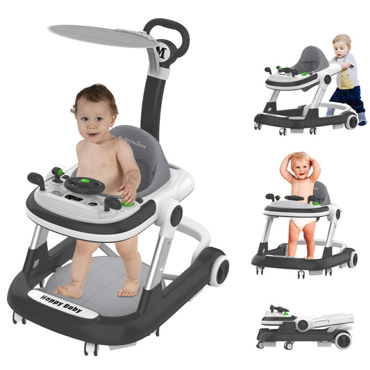 Baby Walkers with Wheel,Infant Walker for Babies with Adjustable Height,Speed & Breathable Seat Cushion, Baby Walkers and Activity Center for Boys Girls,Baby Walker and Bouncer Combo for 7-18 Months