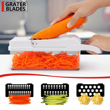 FIRAWER Compact Vegetable Chopper with 9 Inserts