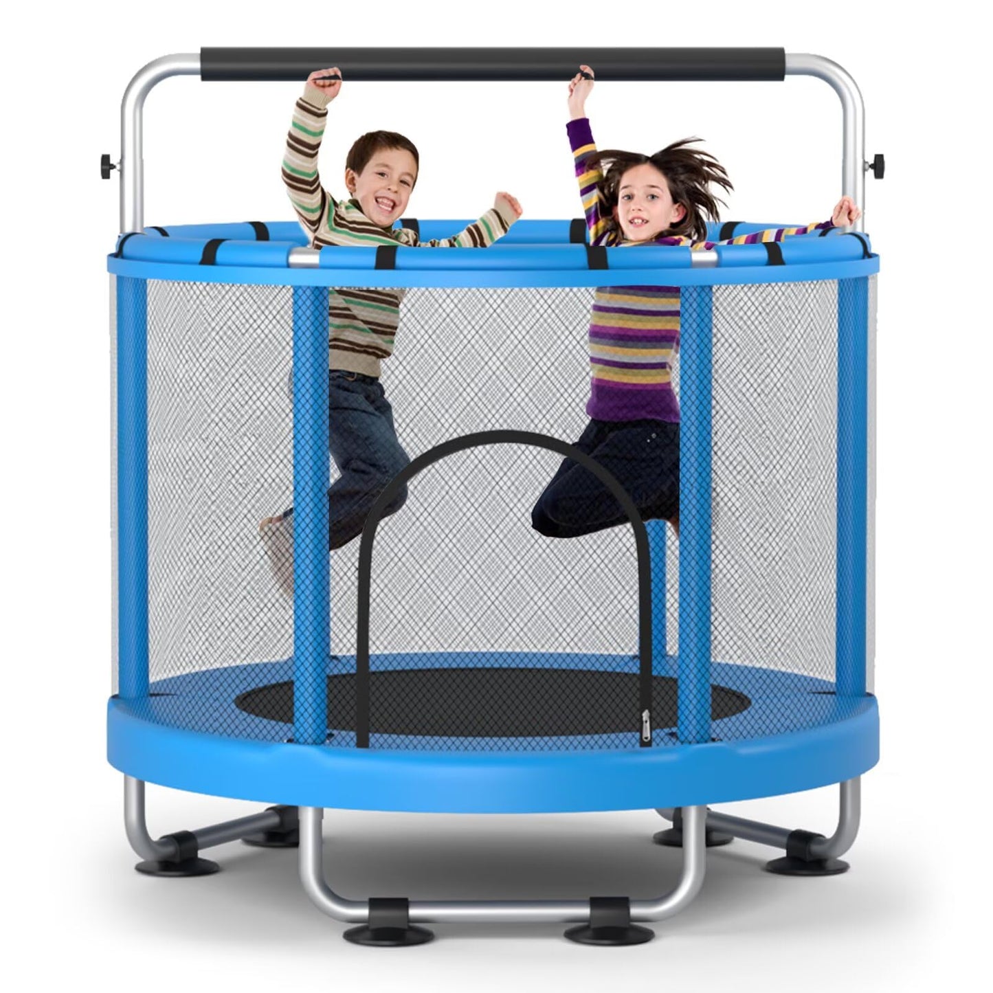 Kids 55" Trampoline with Enclosure & Gym Bar