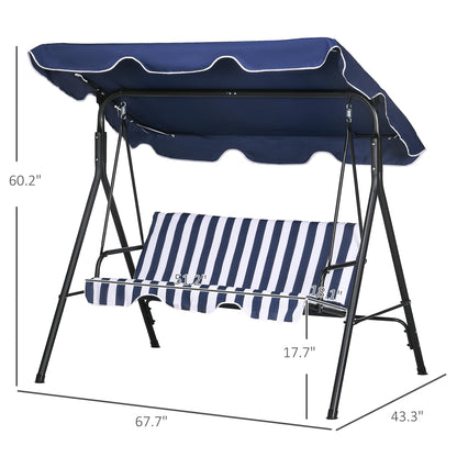 Outsunny 3-Seat Patio Swing Chair with Canopy