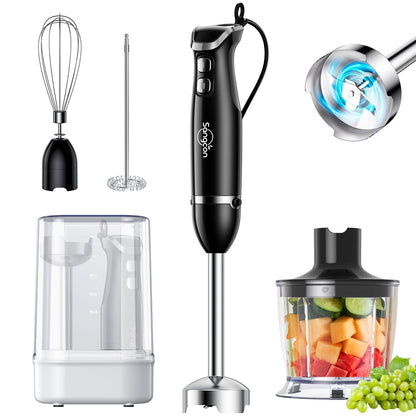 6-in-1 Immersion Blender with Chopper & Whisk