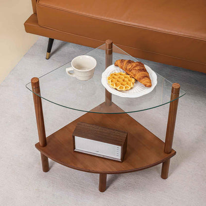 Stylish 2-Tier Glass Top Side Table