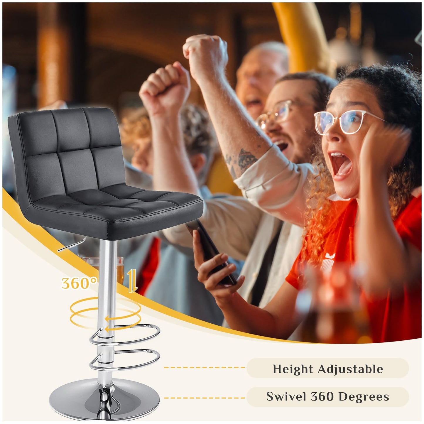 Set of 4 Counter Height Bar Stools