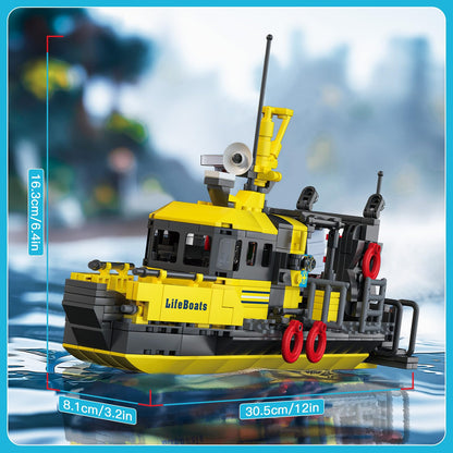 Mould King Building Sets, 10080 City Boats and Ships Building Blocks, Multi-Functional Fishing Boats City Rescue Ship Sets STEM Projects, Building Kit Toy Mini Boat Sets for Adults Kids 8+(462PC)