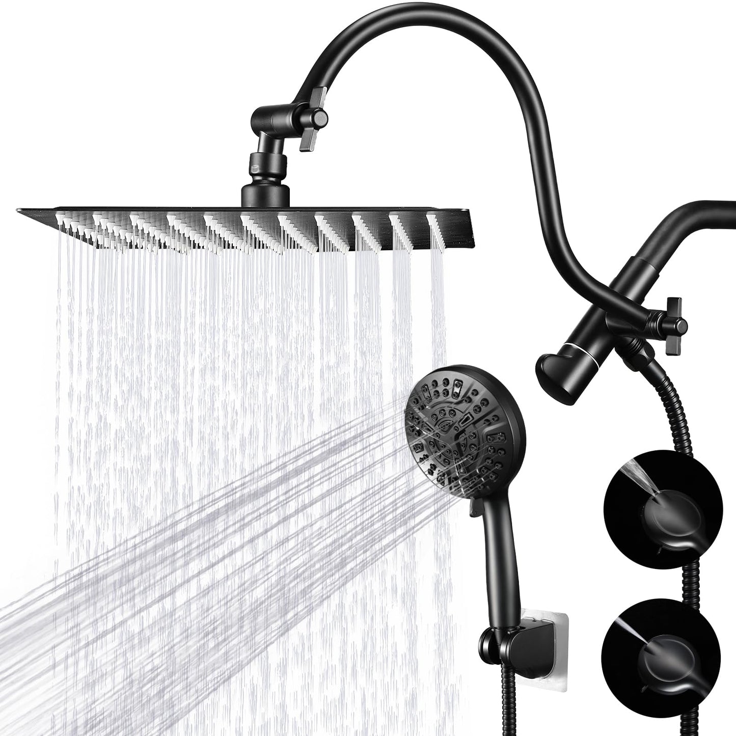 Rain Shower Head with Handheld Spray Combo