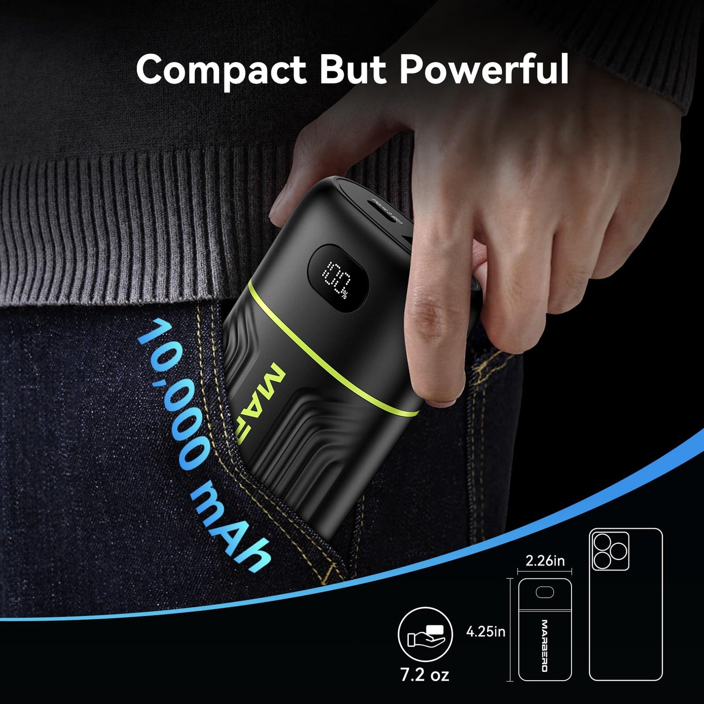 10000mAh MARBERO Portable Power Bank USB-C