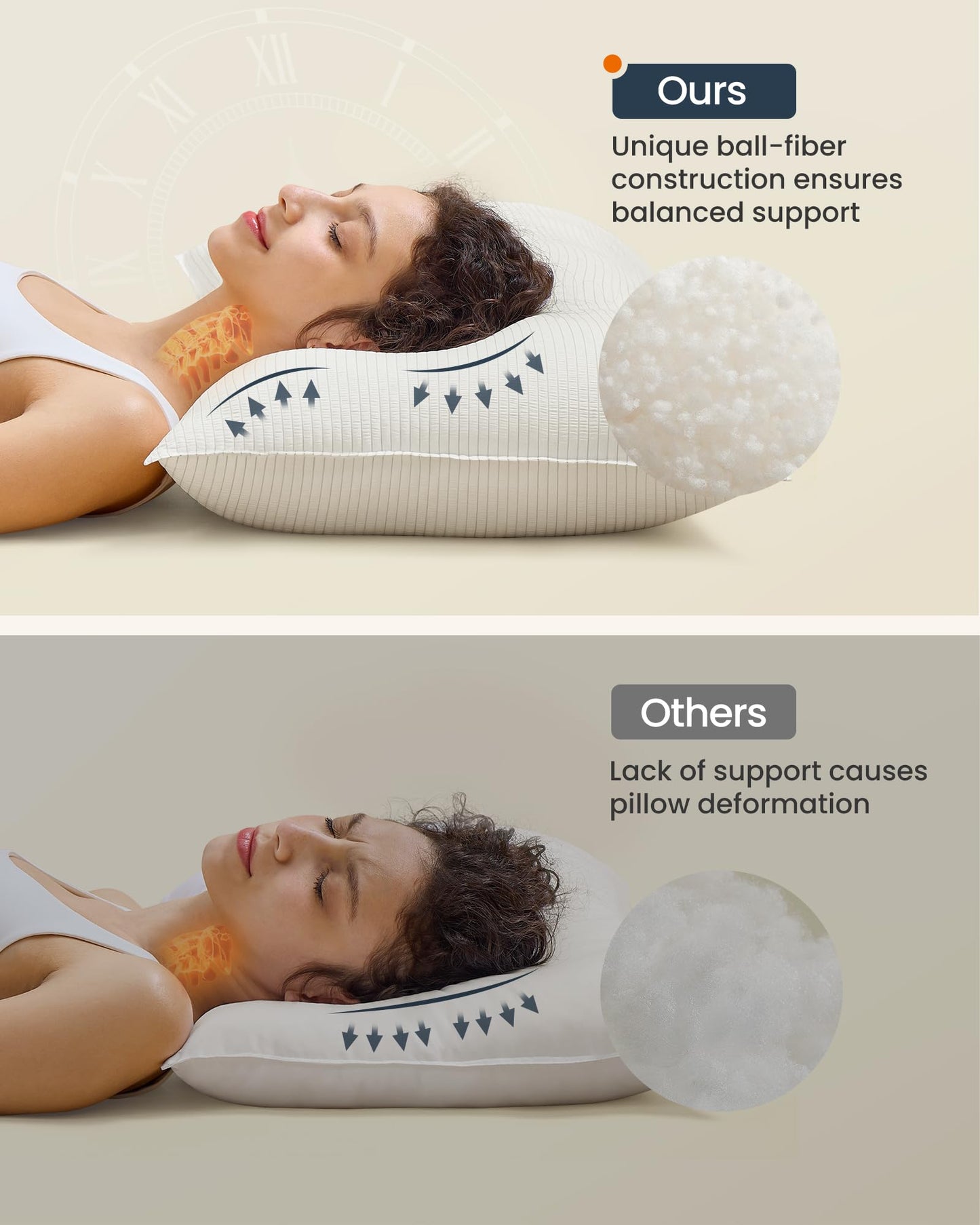 SONGMICS Home Down Alternative Bed Pillows Set of 2