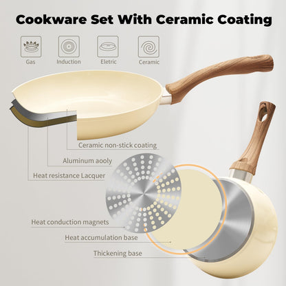Non Stick Aluminium Cookware Set, 10 Pieces