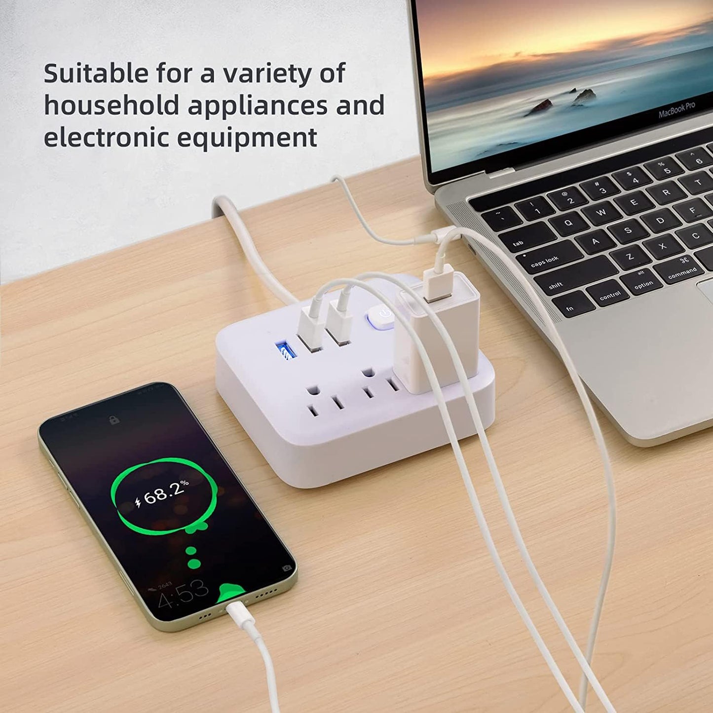Surge Protector Power Strip with USB Ports