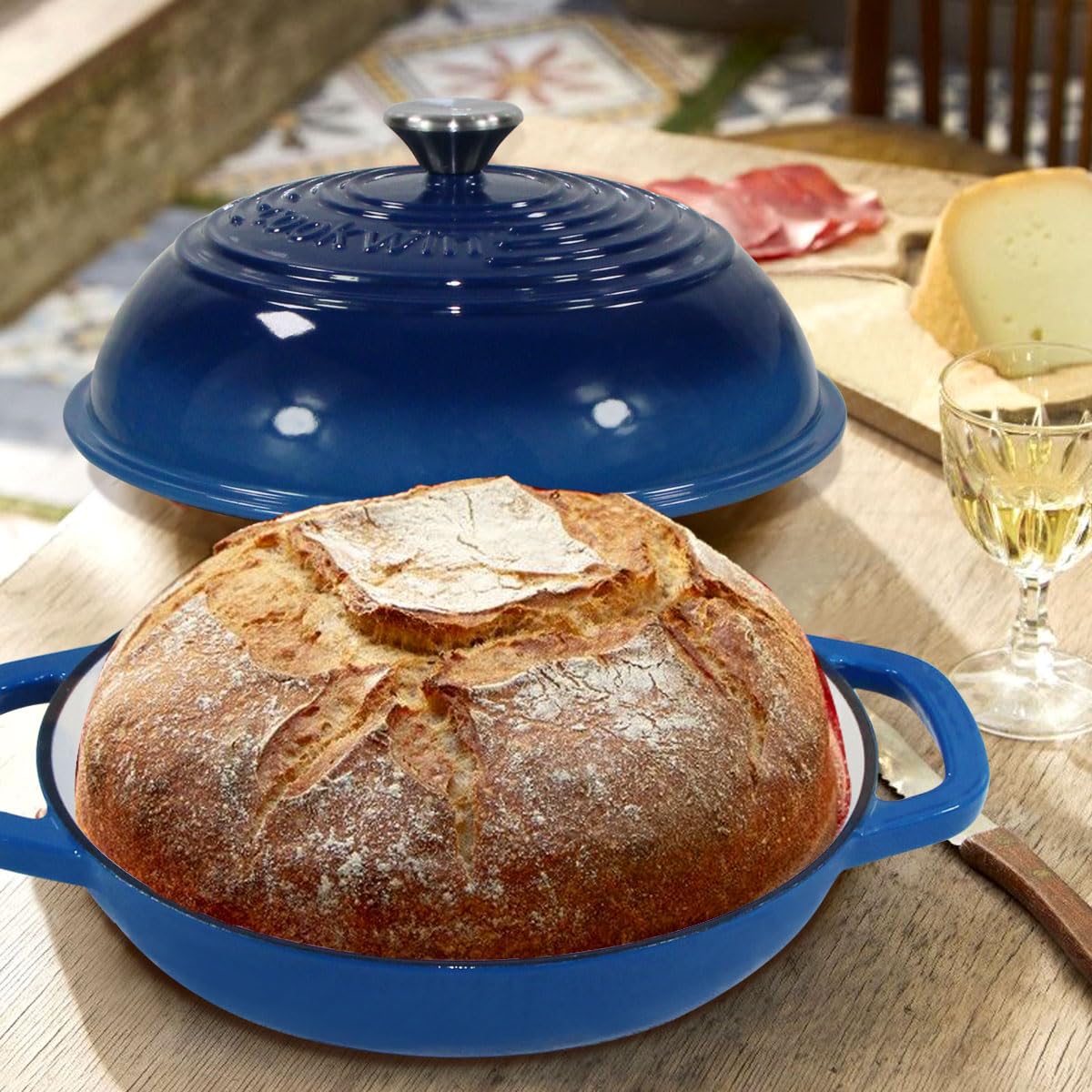 COOKWIN 6 Quart Enameled Cast Iron Dutch Oven